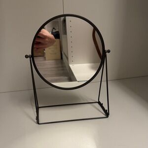 Black Metal Tabletop Vanity Mirror
